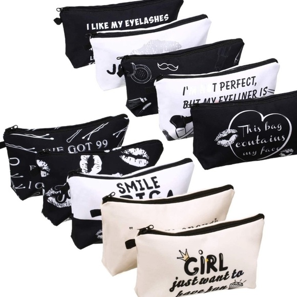 Black & White Polyester Cosmetic Bag / Make-Up Case - Picture 6 of 6